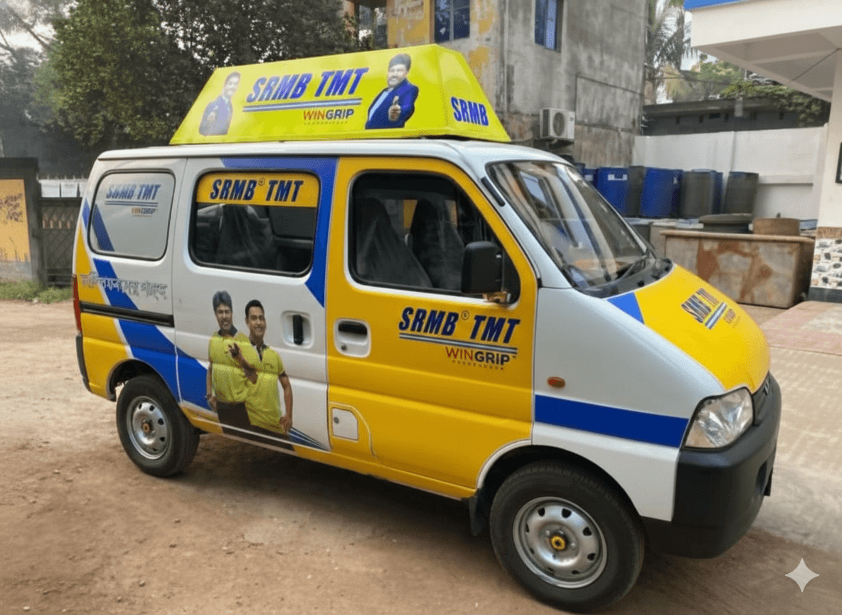 SRMB vehicle branding wrap on a delivery truck by AD JEET